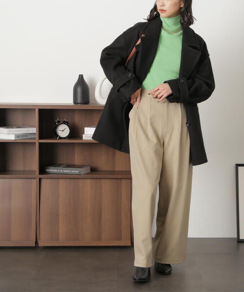 FREE'S MART（フリーズマート）の「◇２タックセミワイドパンツ（スラックス・レディース・ベージュ/ブラウン・MEDIUM/SMALL）」の7枚目の写真