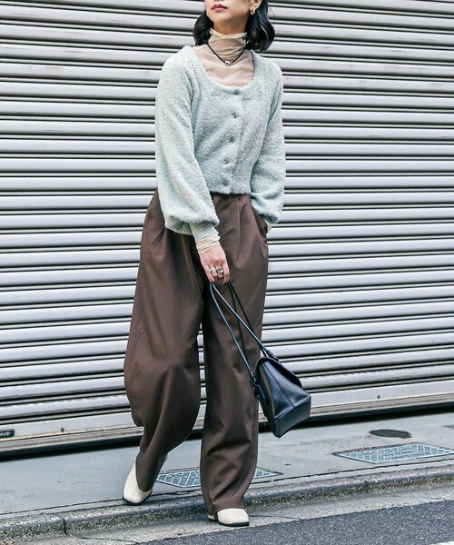 FREE'S MART（フリーズマート）の「◇２タックセミワイドパンツ（スラックス・レディース・ベージュ/ブラウン・MEDIUM/SMALL）」の21枚目の写真