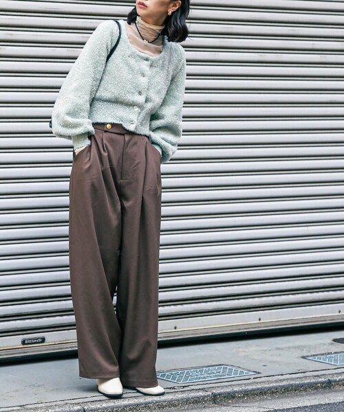 FREE'S MART（フリーズマート）の「◇２タックセミワイドパンツ（スラックス・レディース・ベージュ/ブラウン・MEDIUM/SMALL）」の22枚目の写真