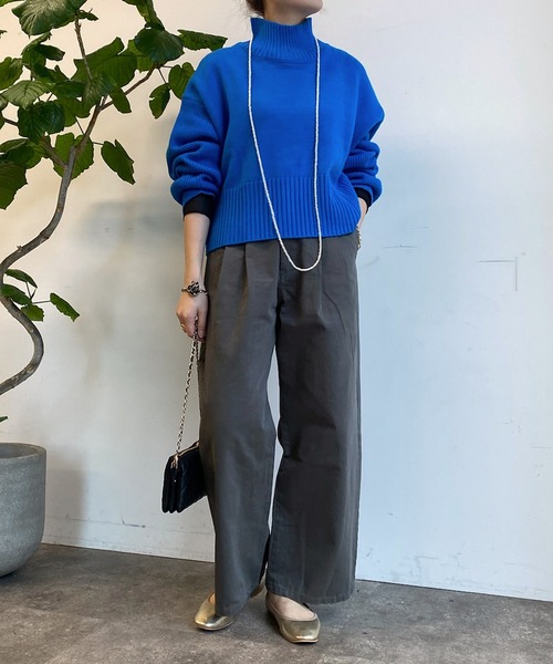 DouDou(ドゥドゥ)の「タックワイドチノ(チノパンツ・レディース・グレー/ベージュ・38/36)」の12枚目の写真