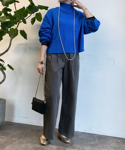 DouDou(ドゥドゥ)の「タックワイドチノ(チノパンツ・レディース・グレー/ベージュ・38/36)」の14枚目の写真