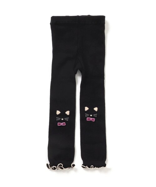 apres les cours(アプレレクール)の「ねこちゃんレギンス(レギンス/スパッツ・キッズ・アイボリー/ブラック・110/90/140/100/120)」の1枚目の写真