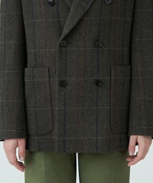 新品 マカフィー ダブル テーラードジャケット 36 ツイード チェック 新品 マカフィー ダブル テーラードジャケット 36 ツイード