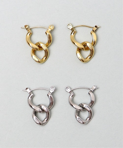 ieLS(イエルズ)の「金属アレルギー対応「ieLS」ステンレス ボリュームチェーンピアス ショート(ピアス(両耳用)・メンズ・ゴールド/シルバー・ONE SIZE)」の1枚目の写真