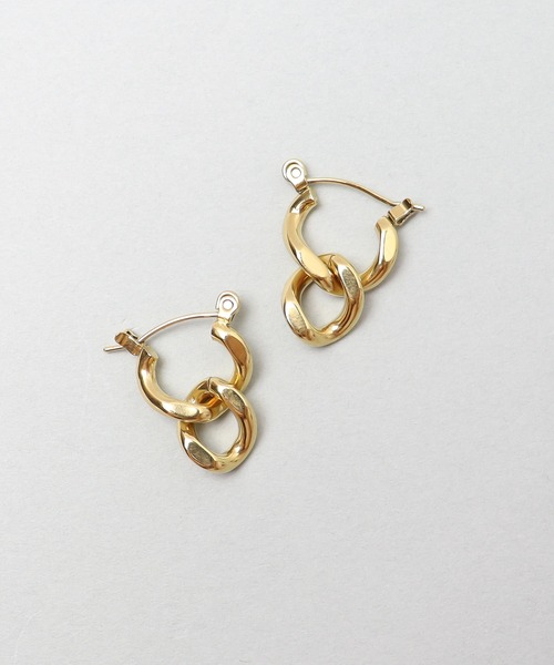 ieLS(イエルズ)の「金属アレルギー対応「ieLS」ステンレス ボリュームチェーンピアス ショート(ピアス(両耳用)・メンズ・ゴールド/シルバー・ONE SIZE)」の4枚目の写真