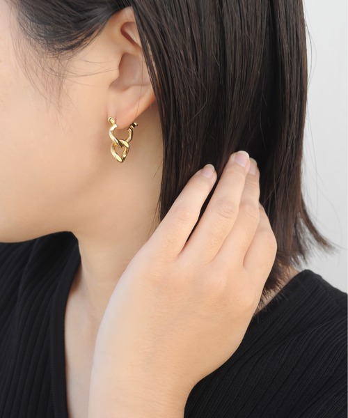 ieLS(イエルズ)の「金属アレルギー対応「ieLS」ステンレス ボリュームチェーンピアス ショート(ピアス(両耳用)・メンズ・ゴールド/シルバー・ONE SIZE)」の7枚目の写真