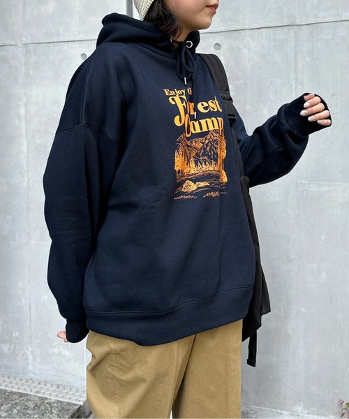 CPCM（シーピーシーエム）の「風景画裏起毛フーディー（パーカー・レディース・グレー/ネイビー/オフホワイト・FREE）」の9枚目の写真