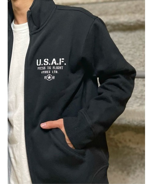 AVIREX(アヴィレックス)の「【AVIREX】スタンドジップジャケット(スウェット・メンズ・ブラック/オリーブ・M/L/XL)」の17枚目の写真