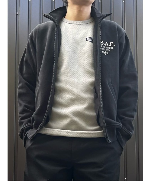AVIREX(アヴィレックス)の「【AVIREX】スタンドジップジャケット(スウェット・メンズ・ブラック/オリーブ・M/L/XL)」の16枚目の写真