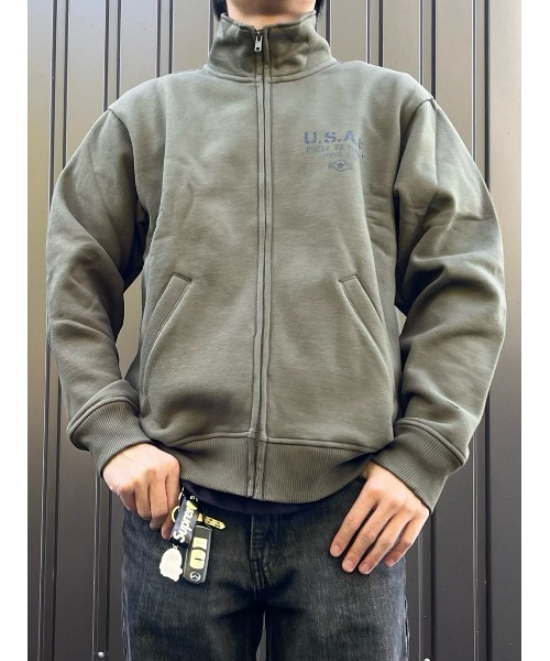 AVIREX(アヴィレックス)の「【AVIREX】スタンドジップジャケット(スウェット・メンズ・ブラック/オリーブ・M/L/XL)」の21枚目の写真