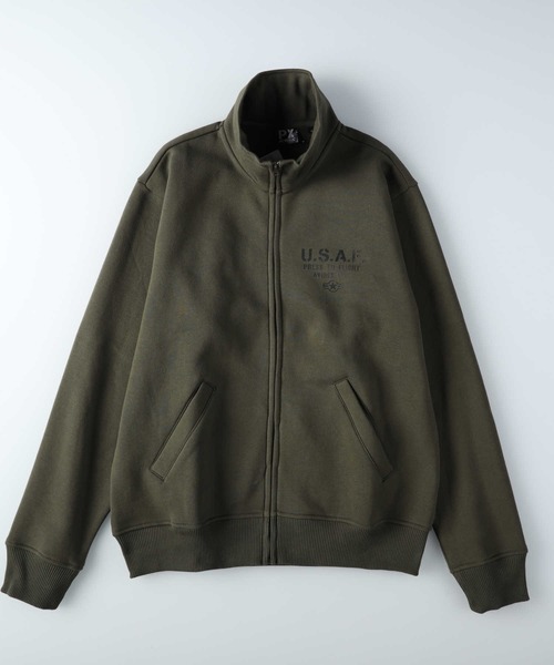 AVIREX(アヴィレックス)の「【AVIREX】スタンドジップジャケット(スウェット・メンズ・ブラック/オリーブ・M/L/XL)」の12枚目の写真