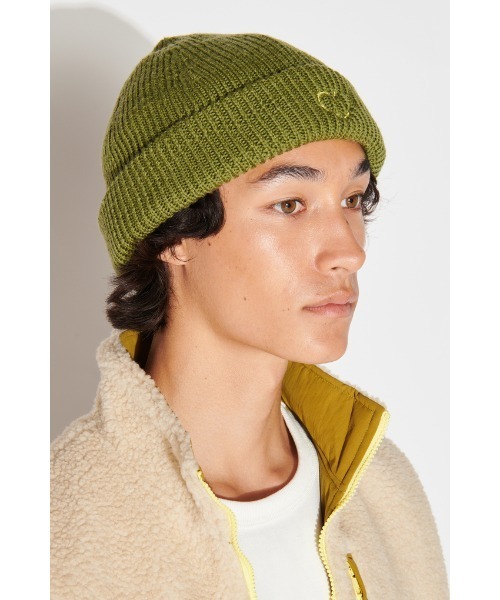 Not So Ape（ノットソーエイプ）の「Cuff Beanie（ニットキャップ/ビーニー・メンズ・ブラック/グリーン・FREE）」の2枚目の写真