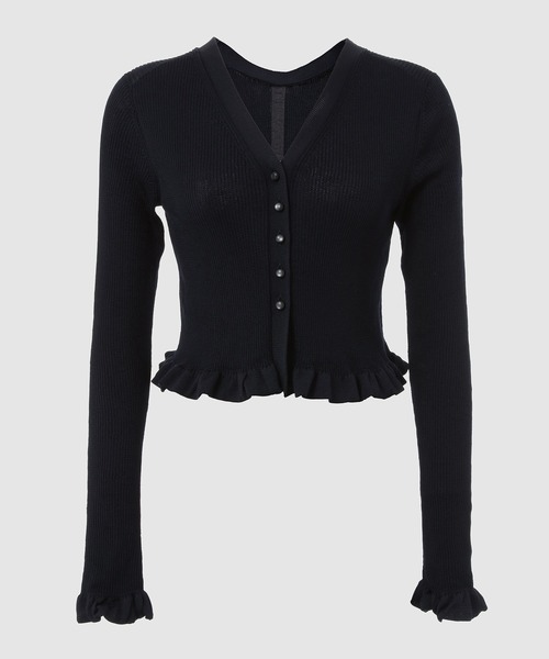 TAN(タン)の「2WAY FRILLS CARDIGAN(カーディガン/ボレロ・レディース・サックスブルー/ダークネイビー/ベージュ・FREE)」の1枚目の写真