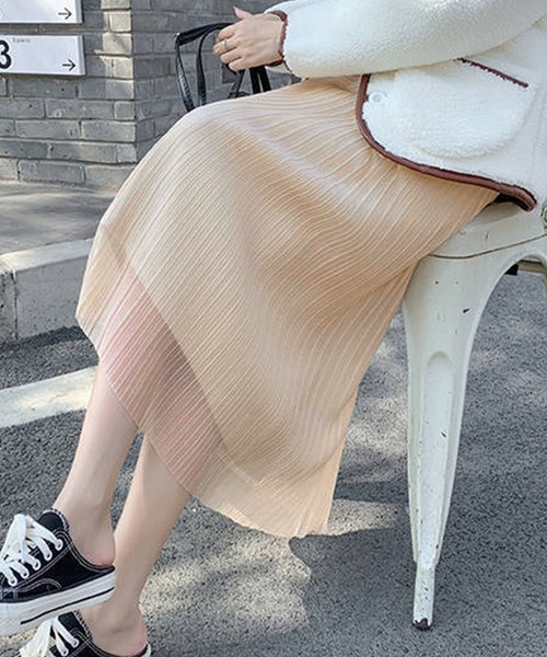 Dewlily(デューリリー)の「シースルースカート(スカート・レディース・ブラック/ベージュ・FREE)」の9枚目の写真