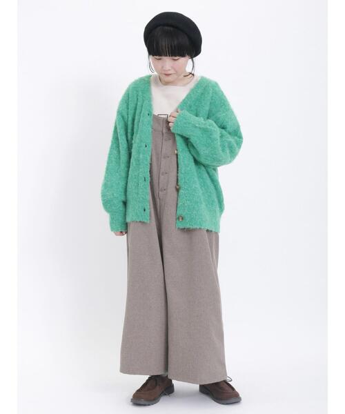 Samansa Mos2（サマンサ モスモス）の「Vネック起毛カーディガン（カーディガン/ボレロ・レディース・オレンジ/グリーン/キナリ/チャコールグレー・F）」の9枚目の写真