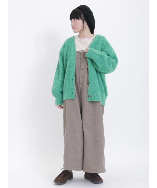 Samansa Mos2（サマンサ モスモス）の「Vネック起毛カーディガン（カーディガン/ボレロ・レディース・オレンジ/グリーン/キナリ/チャコールグレー・F）」の10枚目の写真