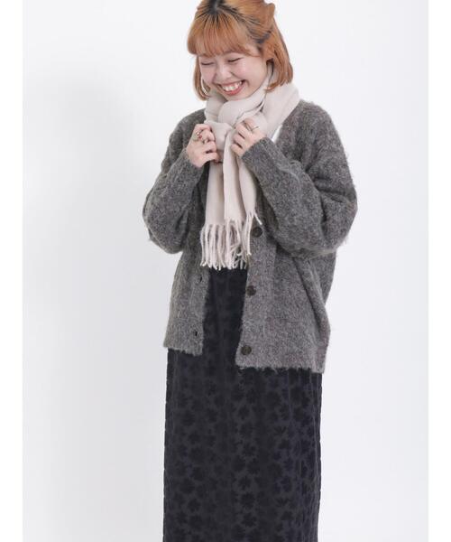 Samansa Mos2（サマンサ モスモス）の「Vネック起毛カーディガン（カーディガン/ボレロ・レディース・オレンジ/グリーン/キナリ/チャコールグレー・F）」の13枚目の写真