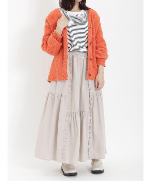 Samansa Mos2（サマンサ モスモス）の「Vネック起毛カーディガン（カーディガン/ボレロ・レディース・オレンジ/グリーン/キナリ/チャコールグレー・F）」の19枚目の写真