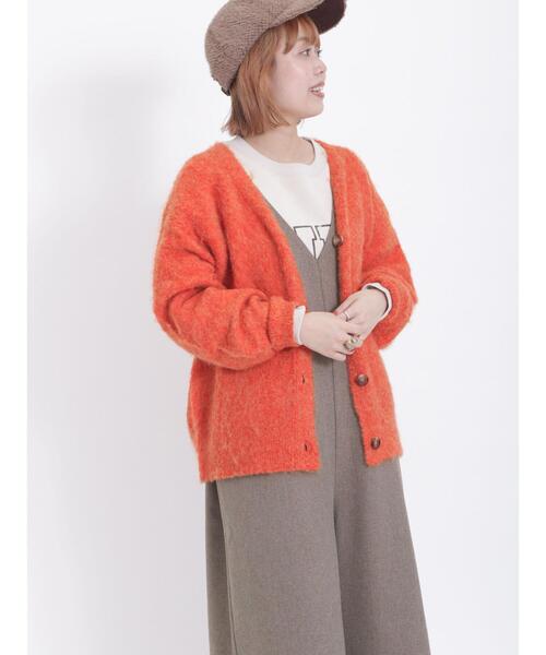 Samansa Mos2（サマンサ モスモス）の「Vネック起毛カーディガン（カーディガン/ボレロ・レディース・オレンジ/グリーン/キナリ/チャコールグレー・F）」の20枚目の写真