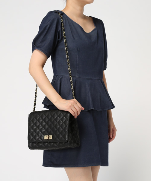 Ray BEAMS（レイビームス）の「Ray BEAMS / キルティングショルダー（ショルダーバッグ・レディース・ブラック・ONE SIZE）」の10枚目の写真