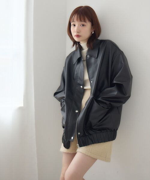 RETRO GIRL(レトロガール)の「Fレザージャケット(ブルゾン・レディース・ブラック/ダークブラウン・FREE)」の3枚目の写真