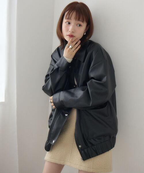 RETRO GIRL(レトロガール)の「Fレザージャケット(ブルゾン・レディース・ブラック/ダークブラウン・FREE)」の4枚目の写真