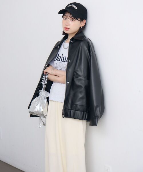 RETRO GIRL(レトロガール)の「Fレザージャケット(ブルゾン・レディース・ブラック/ダークブラウン・FREE)」の11枚目の写真