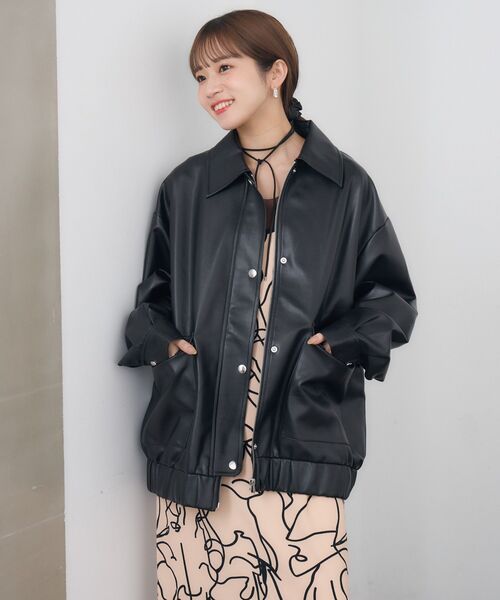 RETRO GIRL(レトロガール)の「Fレザージャケット(ブルゾン・レディース・ブラック/ダークブラウン・FREE)」の13枚目の写真