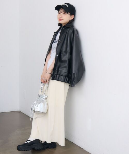 RETRO GIRL(レトロガール)の「Fレザージャケット(ブルゾン・レディース・ブラック/ダークブラウン・FREE)」の20枚目の写真