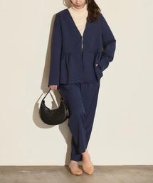 H.TOKYO（エイチトウキョウ）の「【セットアップ】ノーカラージャケット＆テーパードパンツ 2点セット アップフォーマルセレモニースーツ/パンツドレス（スーツセット）」