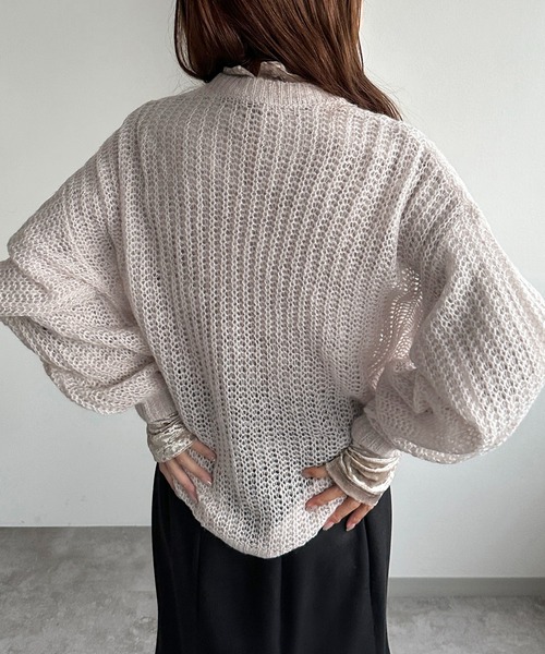 apres jour mignon(アプレジュールミニョン)の「シアーニット【ZOZOTOWN限定アイテム】(ニット/セーター・レディース・ライトグレー/ライトブルー/ピンク・フリー/X-LARGE)」の4枚目の写真