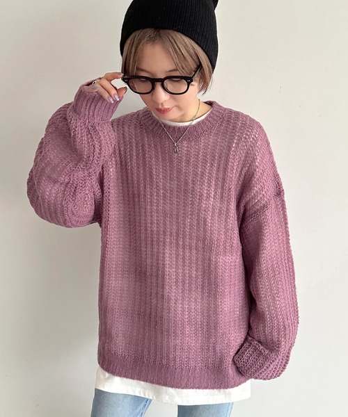 apres jour mignon(アプレジュールミニョン)の「シアーニット【ZOZOTOWN限定アイテム】(ニット/セーター・レディース・ライトグレー/ライトブルー/ピンク・フリー/X-LARGE)」の9枚目の写真