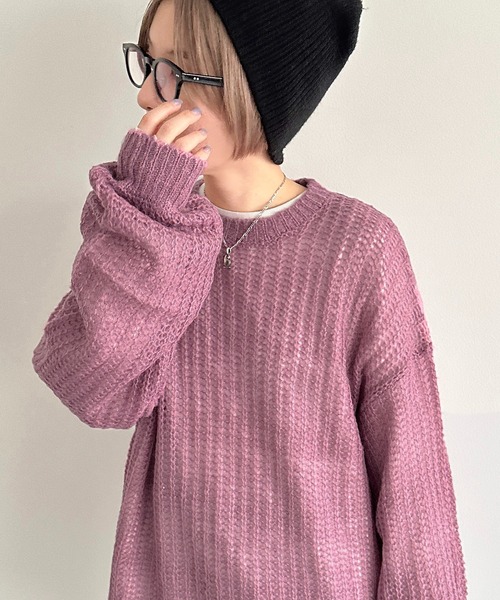 apres jour mignon(アプレジュールミニョン)の「シアーニット【ZOZOTOWN限定アイテム】(ニット/セーター・レディース・ライトグレー/ライトブルー/ピンク・フリー/X-LARGE)」の11枚目の写真