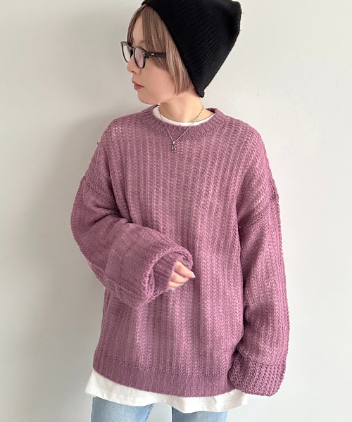 apres jour mignon(アプレジュールミニョン)の「シアーニット【ZOZOTOWN限定アイテム】(ニット/セーター・レディース・ライトグレー/ライトブルー/ピンク・フリー/X-LARGE)」の12枚目の写真