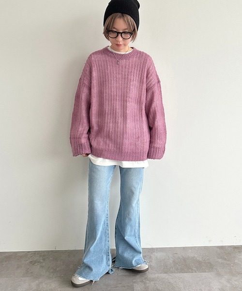 apres jour mignon(アプレジュールミニョン)の「シアーニット【ZOZOTOWN限定アイテム】(ニット/セーター・レディース・ライトグレー/ライトブルー/ピンク・フリー/X-LARGE)」の14枚目の写真