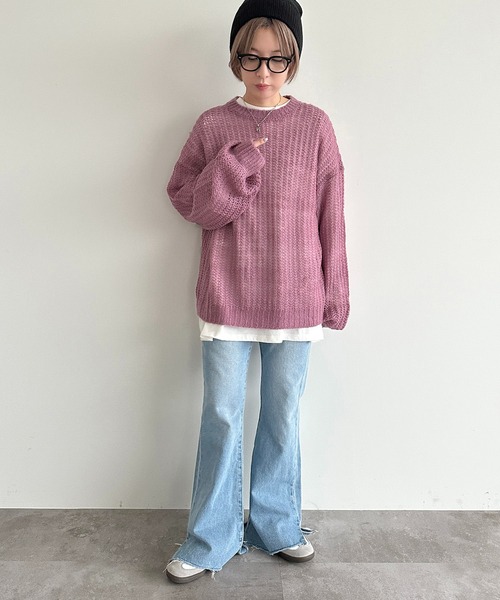apres jour mignon(アプレジュールミニョン)の「シアーニット【ZOZOTOWN限定アイテム】(ニット/セーター・レディース・ライトグレー/ライトブルー/ピンク・フリー/X-LARGE)」の15枚目の写真