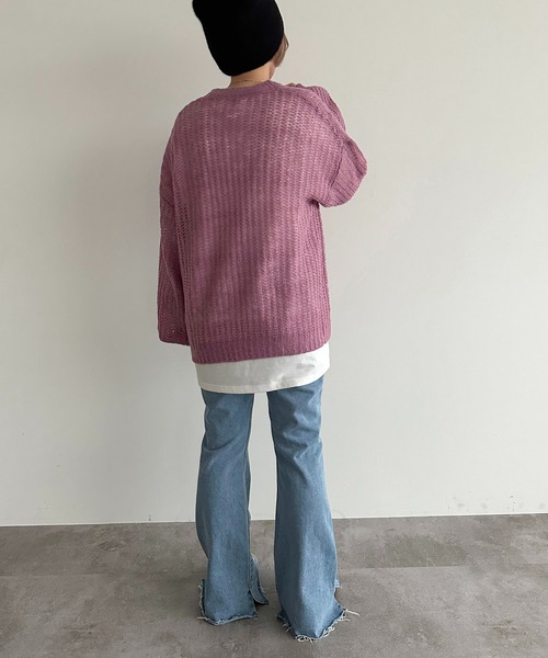 apres jour mignon(アプレジュールミニョン)の「シアーニット【ZOZOTOWN限定アイテム】(ニット/セーター・レディース・ライトグレー/ライトブルー/ピンク・フリー/X-LARGE)」の16枚目の写真