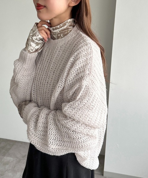 apres jour mignon(アプレジュールミニョン)の「シアーニット【ZOZOTOWN限定アイテム】(ニット/セーター・レディース・ライトグレー/ライトブルー/ピンク・フリー/X-LARGE)」の22枚目の写真