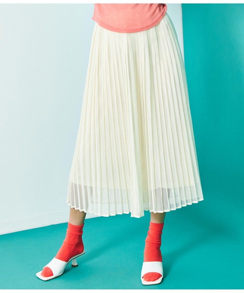 Settimissimo（セッティミッシモ）の「総メッシュ プリーツスカート（スカート・レディース・ブラック/アイボリー・FREE）」の3枚目の写真