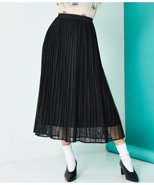 Settimissimo（セッティミッシモ）の「総メッシュ プリーツスカート（スカート・レディース・ブラック/アイボリー・FREE）」の9枚目の写真