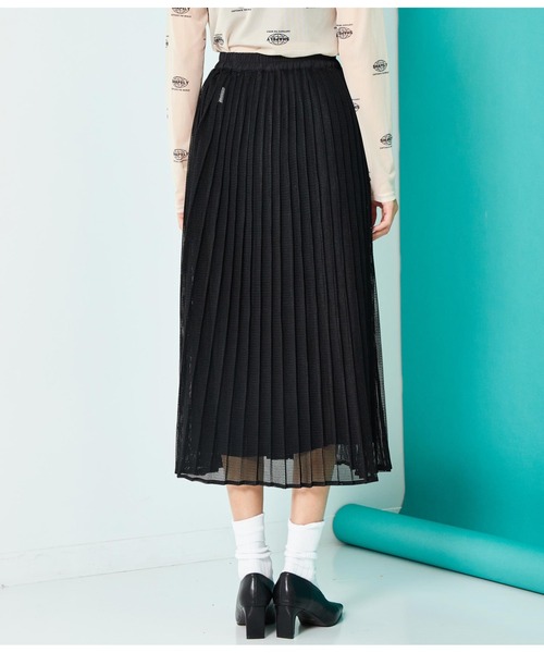 Settimissimo（セッティミッシモ）の「総メッシュ プリーツスカート（スカート・レディース・ブラック/アイボリー・FREE）」の15枚目の写真
