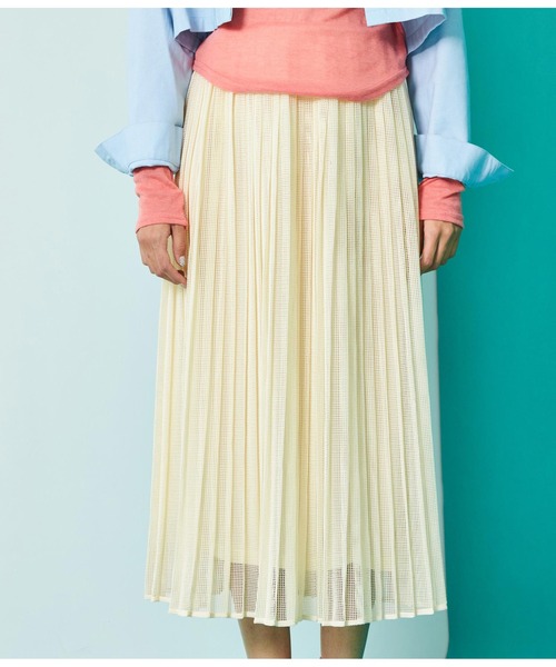 Settimissimo（セッティミッシモ）の「総メッシュ プリーツスカート（スカート・レディース・ブラック/アイボリー・FREE）」の13枚目の写真