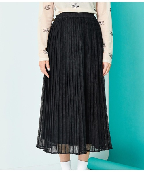 Settimissimo（セッティミッシモ）の「総メッシュ プリーツスカート（スカート・レディース・ブラック/アイボリー・FREE）」の14枚目の写真