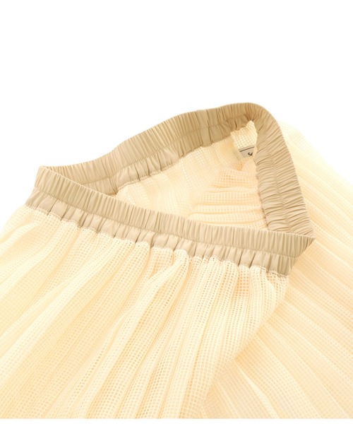 Settimissimo（セッティミッシモ）の「総メッシュ プリーツスカート（スカート・レディース・ブラック/アイボリー・FREE）」の16枚目の写真