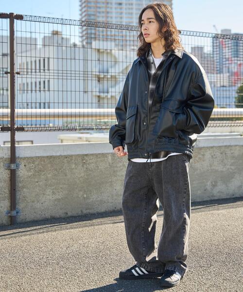 WEGO（ウィゴー）の「WEGO/フェイクレザーフライトジャケット（ブルゾン・メンズ・ブラック・MEDIUM/LARGE）」の17枚目の写真