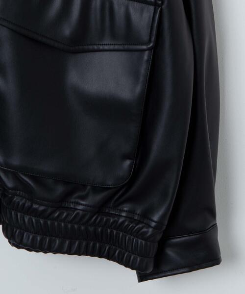 WEGO（ウィゴー）の「WEGO/フェイクレザーフライトジャケット（ブルゾン・メンズ・ブラック・MEDIUM/LARGE）」の8枚目の写真