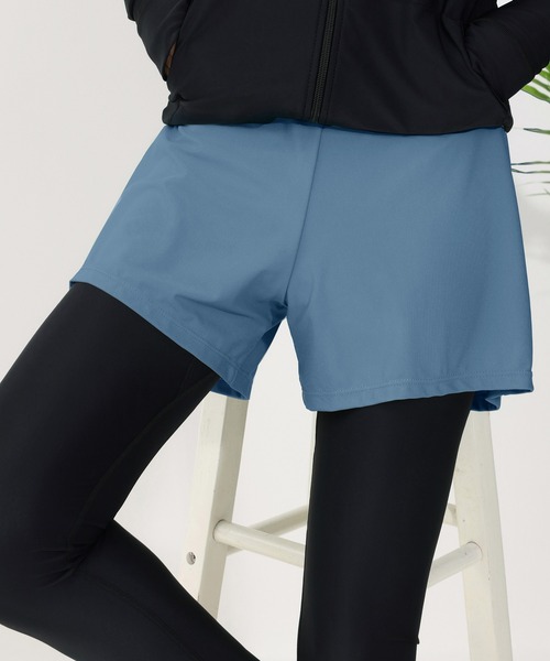 セール】レディース レイヤード風ショートパンツ一体型 ラッシュ