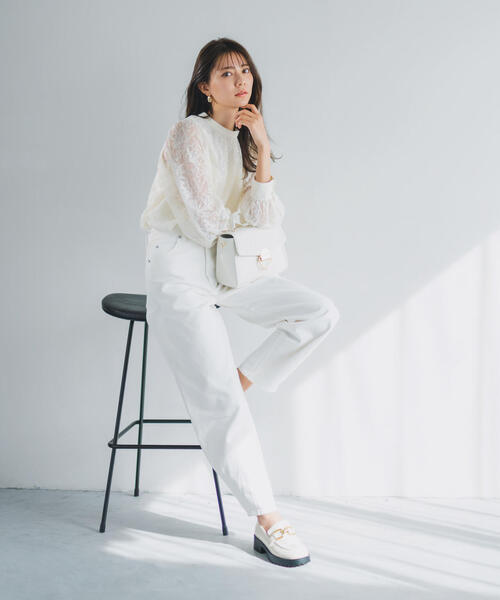 PROPORTION BODY DRESSING（プロポーションボディドレッシング）の「カーブデニム / 1214130204（デニムパンツ・レディース・ホワイト/ブルー・SMALL/MEDIUM）」の4枚目の写真