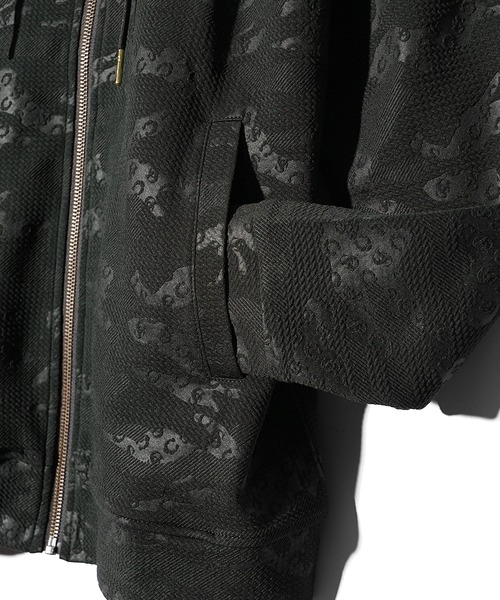 SOMEDIFF（サムディフ）の「フクレ型押し総柄カレンダー加工フルZIPパーカー メンズ フーディ― 春服（パーカー・メンズ・カーキ/ブラック・XL/L/M）」の10枚目の写真