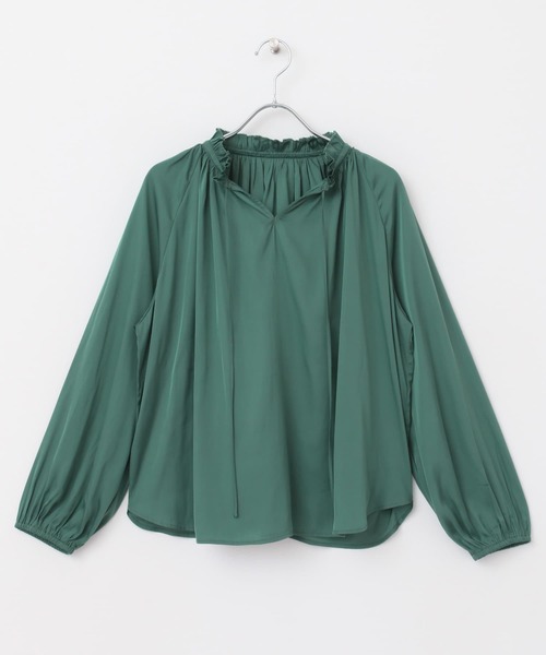 URBAN RESEARCH ROSSO WOMEN（アーバンリサーチ　ロッソ）の「2WAYネックフリルブラウス（シャツ/ブラウス・レディース・アイボリー/チャコールグレー/グリーン・FREE）」の16枚目の写真